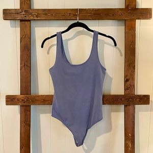 ABERCROMBIE Soft AF Dusty Blue Bodysuit Tank- MEDIUM
